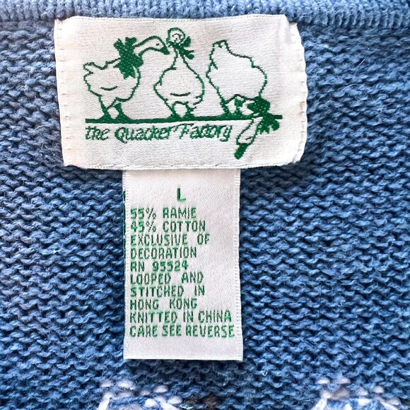 Vintage Design White Blue Lighthouse Ocean Sailboat Nantucket Cardigan Sweater L - Picture 4 of 10